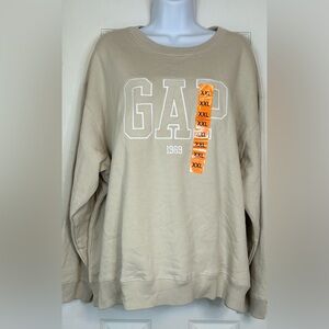 GAP 1969 Logo Sweatshirt XXL Cream Crewneck Pullover NWT